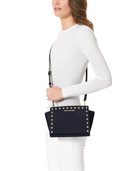 michael michael kors selma medium messenger crossbody bag|Michael Kors selma studded.